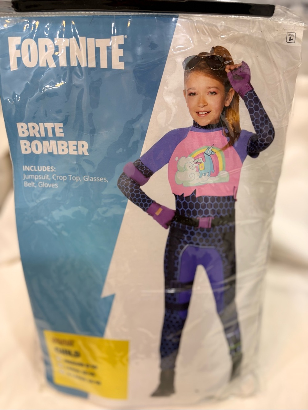 New Spirit Fortnite Brite Bomber Kids Costume Size XL 14-16